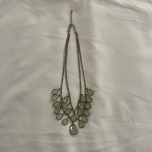 Banana Republic Green Teardrop Statement Necklace
